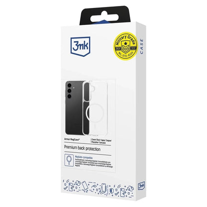 Custodia MagSafe per Samsung Galaxy S25 S931 / S24 S921, 3MK, Armor MagCase, Trasparente