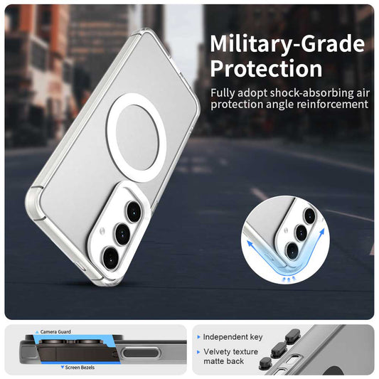 Custodia MagSafe per Samsung Galaxy S25 S931 / S24 S921, Techsuit, CandyCase, Bianca