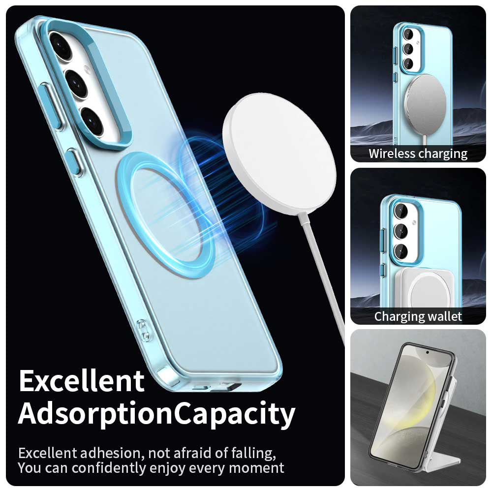 Custodia MagSafe per Samsung Galaxy S25 S931 / S24 S921, Techsuit, CandyCase, Blu