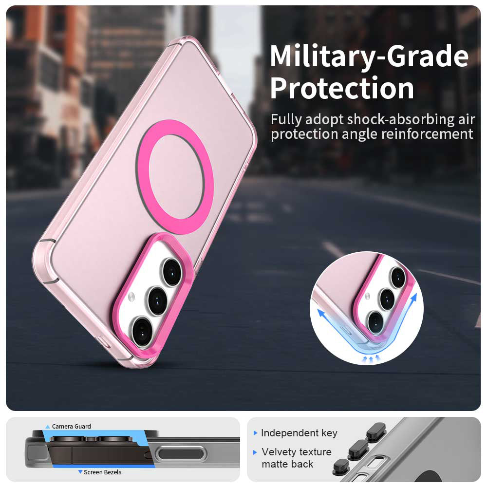 Custodia MagSafe per Samsung Galaxy S25 S931 / S24 S921, Techsuit, CandyCase, Rosa