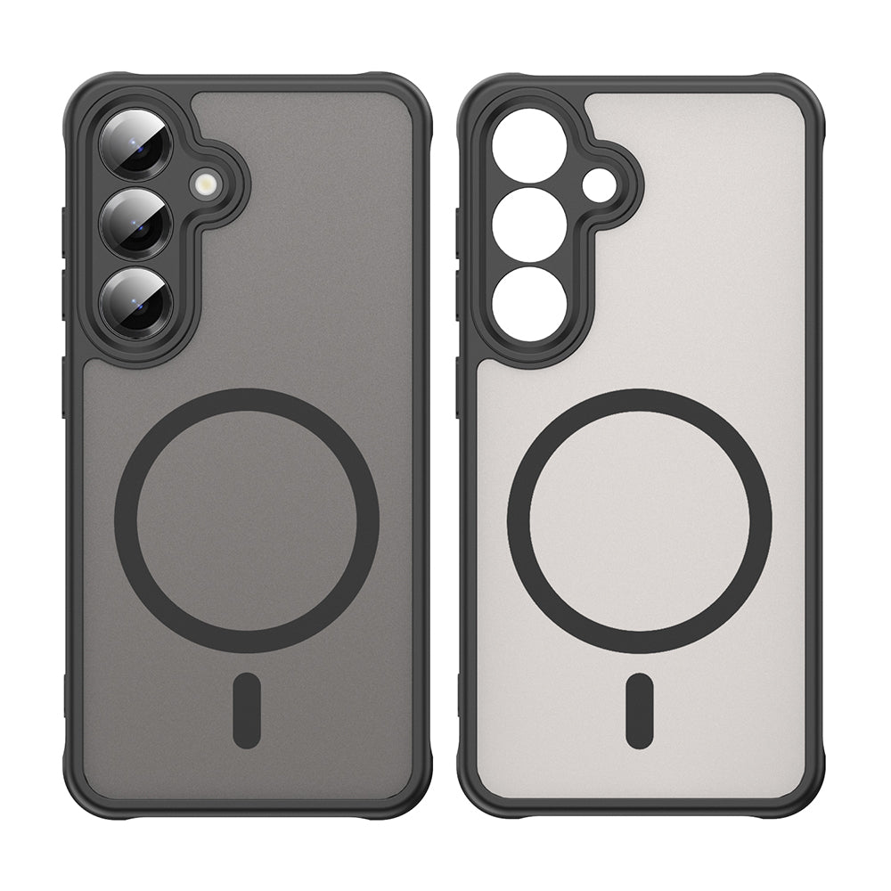 Custodia MagSafe per Samsung Galaxy S25 S931 / S24 S921, Techsuit, HaloFrost II (Big Lens Hole), Nera