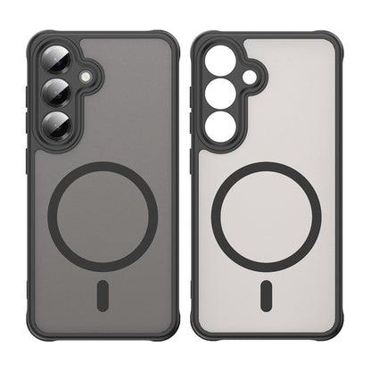 Custodia MagSafe per Samsung Galaxy S25 S931 / S24 S921, Techsuit, HaloFrost II (Big Lens Hole), Nera