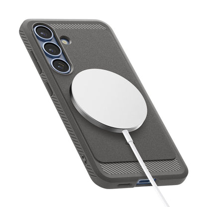 Custodia MagSafe per Samsung Galaxy S25 S931, Spigen, Rugged Armor, Grigio ACS08999