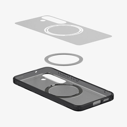 Custodia MagSafe per Samsung Galaxy S25 S931, Spigen, Ultra Hybrid, Nera Satinata ACS09005