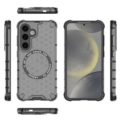 Custodia MagSafe per Samsung Galaxy S25 S931, Techsuit, HoneyComb Shield, Nera