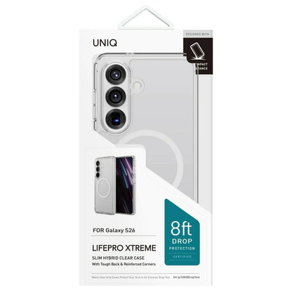 Custodia MagSafe per Samsung Galaxy S25 S931, UNIQ, LifePro Xtreme MagClick, Trasparente