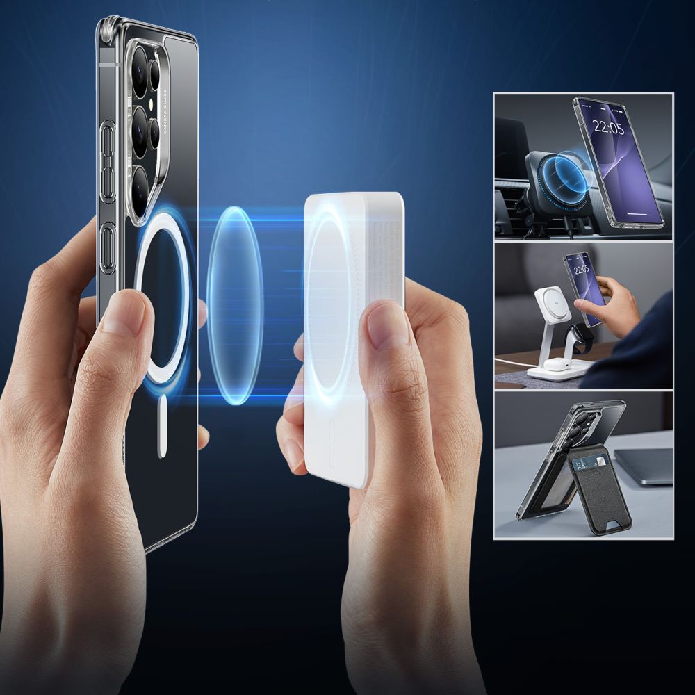 Custodia MagSafe per Samsung Galaxy S25 Ultra S938, ESR, Classic Hybrid, Trasparente