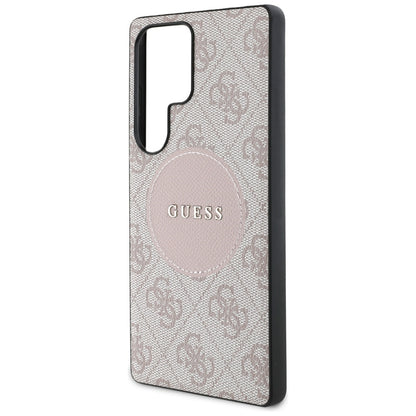 Custodia MagSafe per Samsung Galaxy S25 Ultra S938, Guess, 4G Circle Classic Logo, Rosa