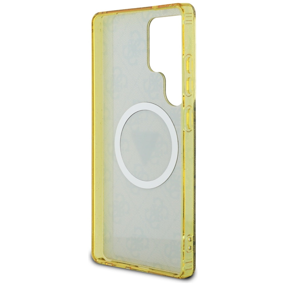 Custodia MagSafe per Samsung Galaxy S25 Ultra S938, Guess, IML Glitter 4G Circle Triangle, Marrone
