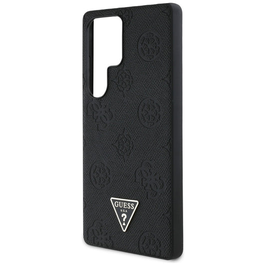 Custodia MagSafe per Samsung Galaxy S25 Ultra S938, Guess, Peony Grained Hot Stamp Triangle, Nera