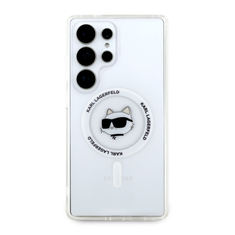 Custodia MagSafe per Samsung Galaxy S25 Ultra S938, Karl Lagerfeld, IML Choupette's Head, Bianca.