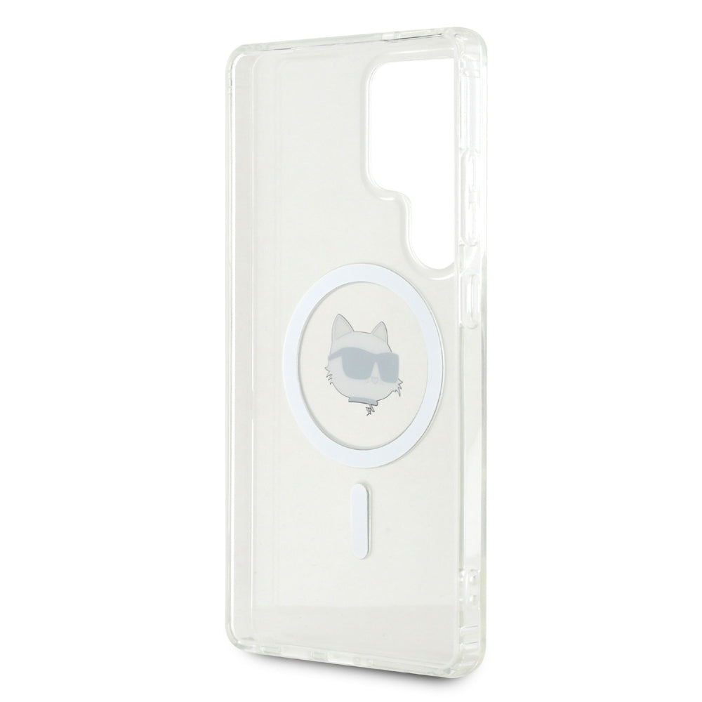 Custodia MagSafe per Samsung Galaxy S25 Ultra S938, Karl Lagerfeld, IML Choupette's Head, Bianca.