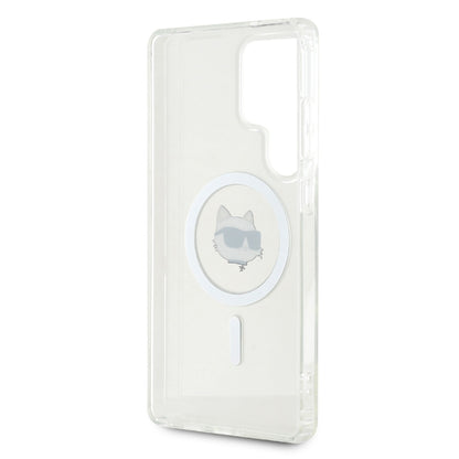 Custodia MagSafe per Samsung Galaxy S25 Ultra S938, Karl Lagerfeld, IML Choupette's Head, Bianca.