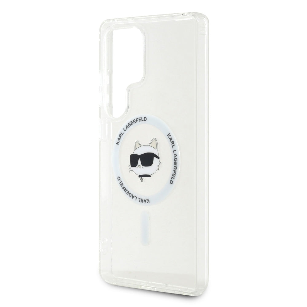 Custodia MagSafe per Samsung Galaxy S25 Ultra S938, Karl Lagerfeld, IML Choupette's Head, Bianca.