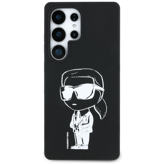 Custodia MagSafe per Samsung Galaxy S25 Ultra S938, Karl Lagerfeld, Silicone Graffiti, Nera