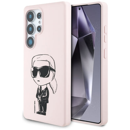 Custodia MagSafe per Samsung Galaxy S25 Ultra S938, Karl Lagerfeld, Silicone Graffiti, Rosa