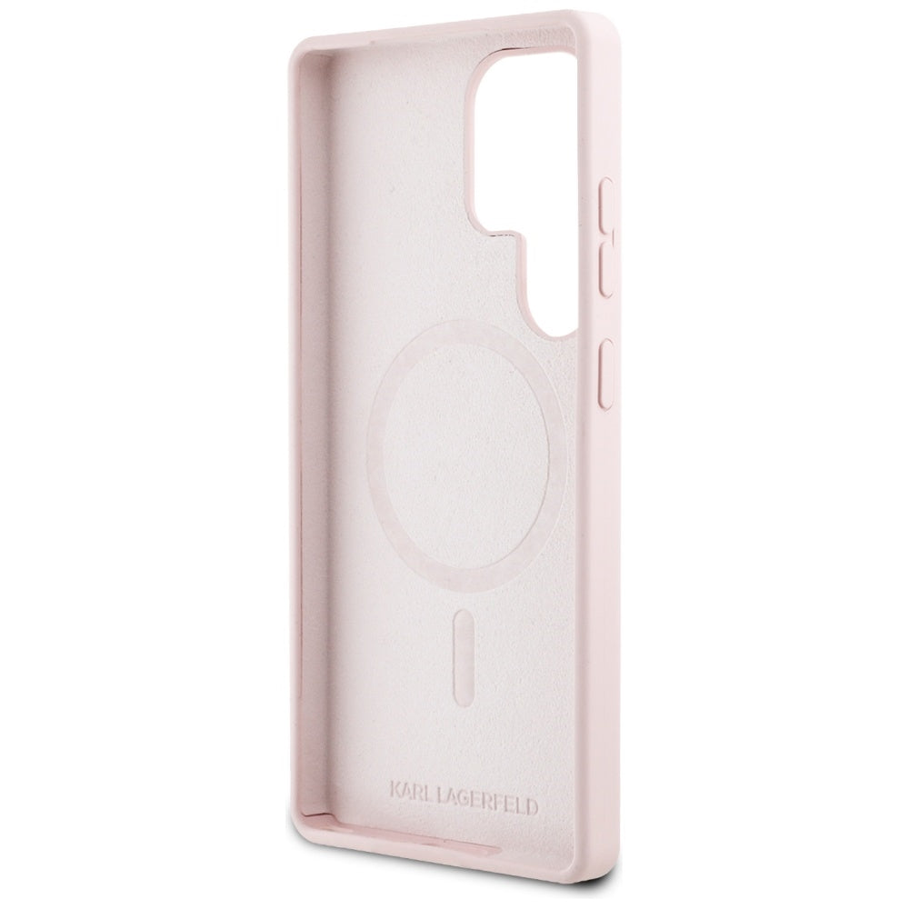 Custodia MagSafe per Samsung Galaxy S25 Ultra S938, Karl Lagerfeld, Silicone Graffiti, Rosa
