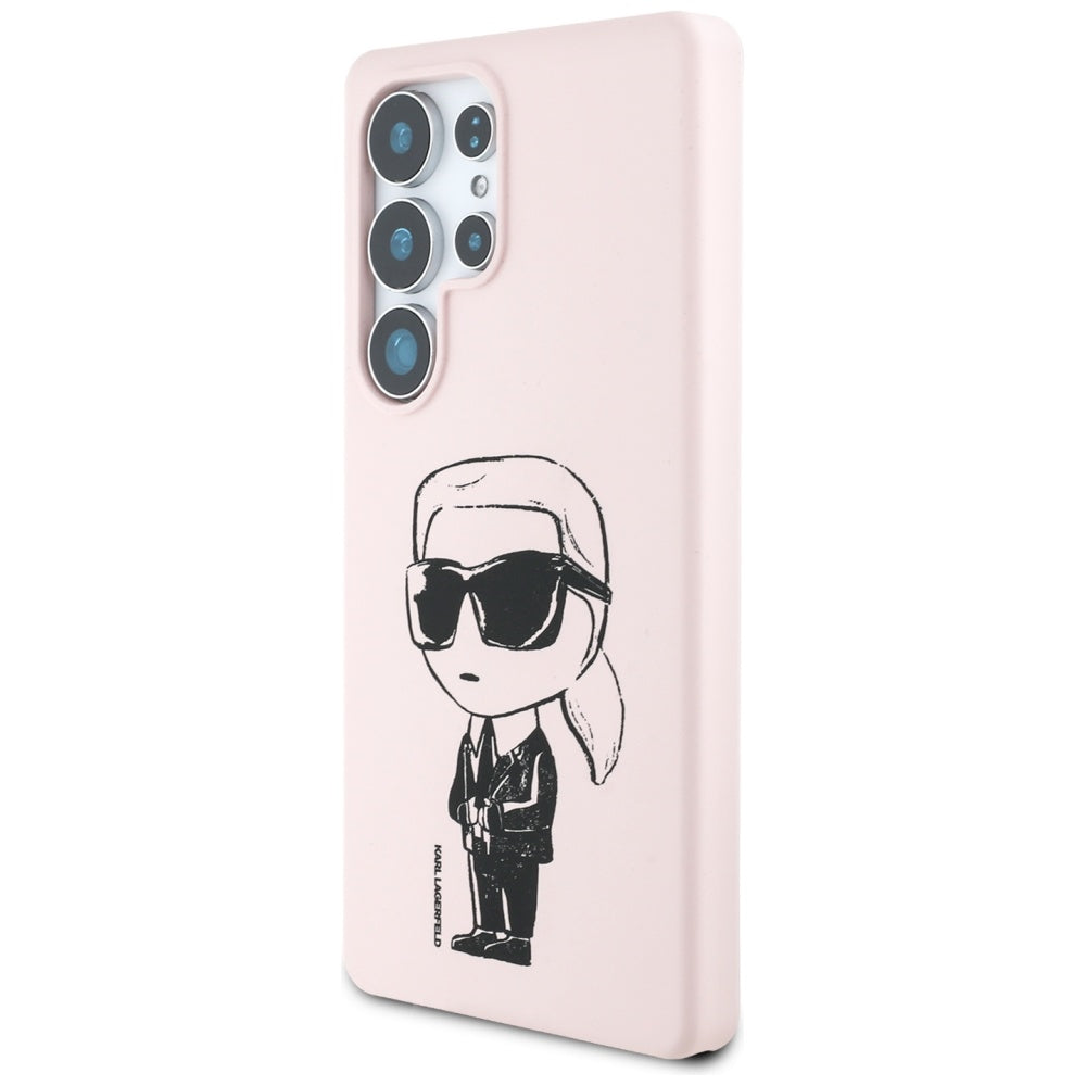 Custodia MagSafe per Samsung Galaxy S25 Ultra S938, Karl Lagerfeld, Silicone Graffiti, Rosa