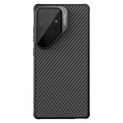 Custodia MagSafe per Samsung Galaxy S25 Ultra S938, Nillkin, CarboProp con copertura obiettivo nera trasparente, Nera