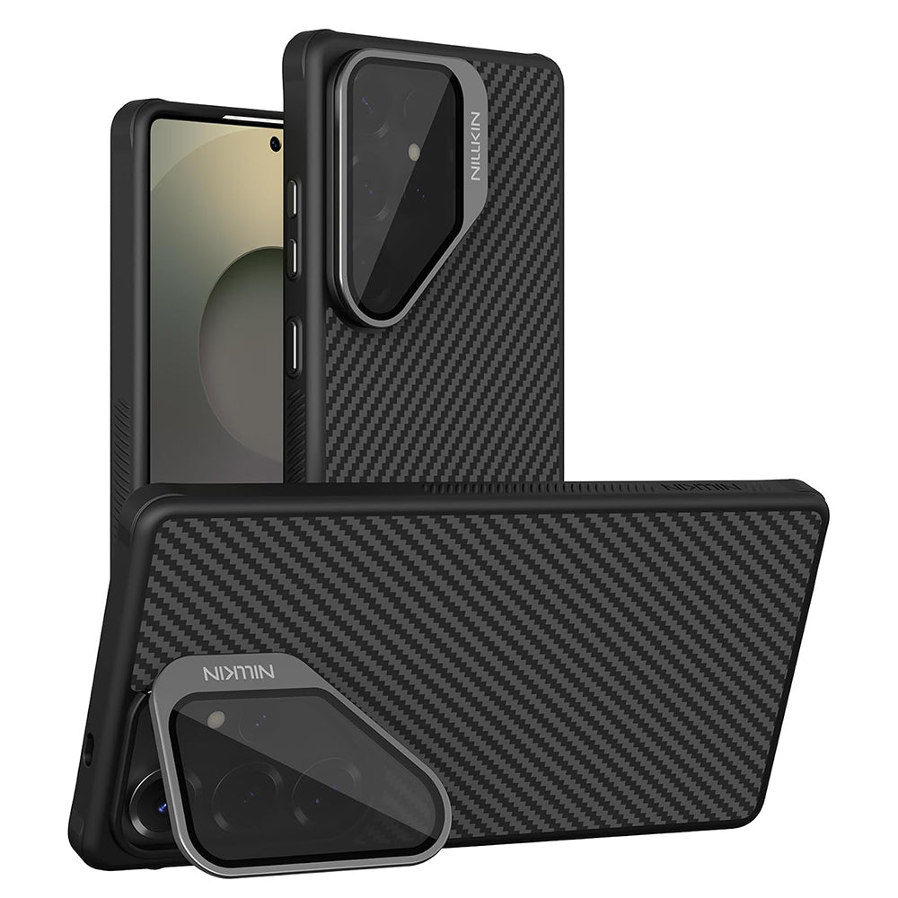 Custodia MagSafe per Samsung Galaxy S25 Ultra S938, Nillkin, CarboProp con copertura obiettivo nera trasparente, Nera