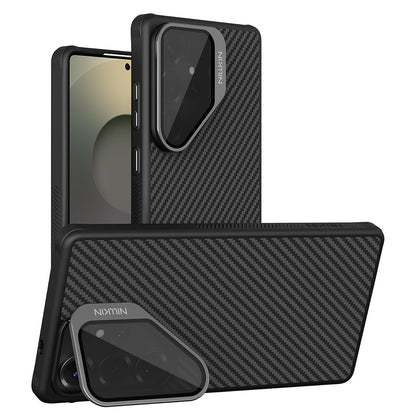 Custodia MagSafe per Samsung Galaxy S25 Ultra S938, Nillkin, CarboProp con copertura obiettivo nera trasparente, Nera