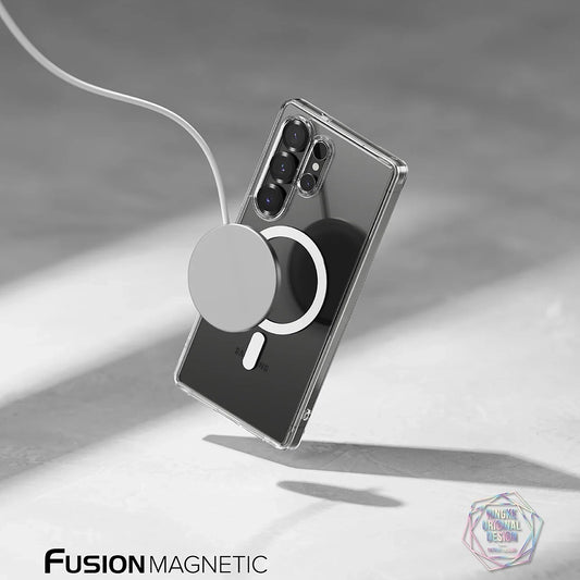Custodia MagSafe per Samsung Galaxy S25 Ultra S938, Ringke, Fusion, Trasparente Opaca