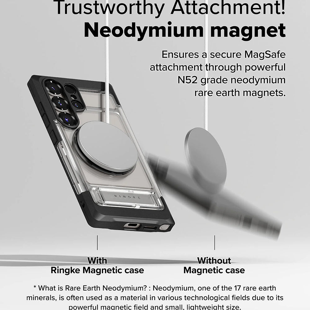 Custodia MagSafe per Samsung Galaxy S25 Ultra S938, Ringke, UX, Trasparente