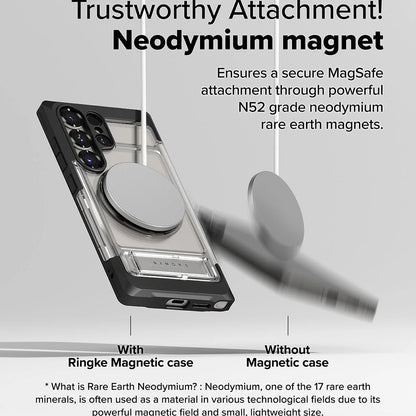 Custodia MagSafe per Samsung Galaxy S25 Ultra S938, Ringke, UX, Trasparente