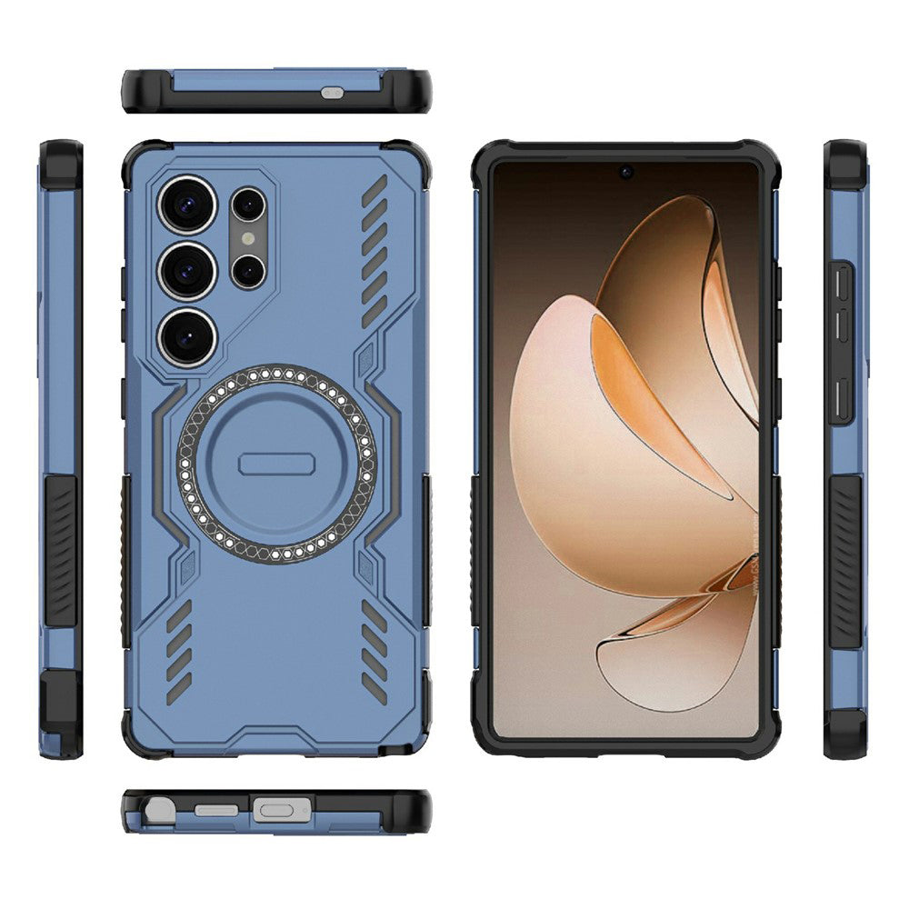 Custodia MagSafe per Samsung Galaxy S25 Ultra S938, Techsuit, ArmorMag, Blu
