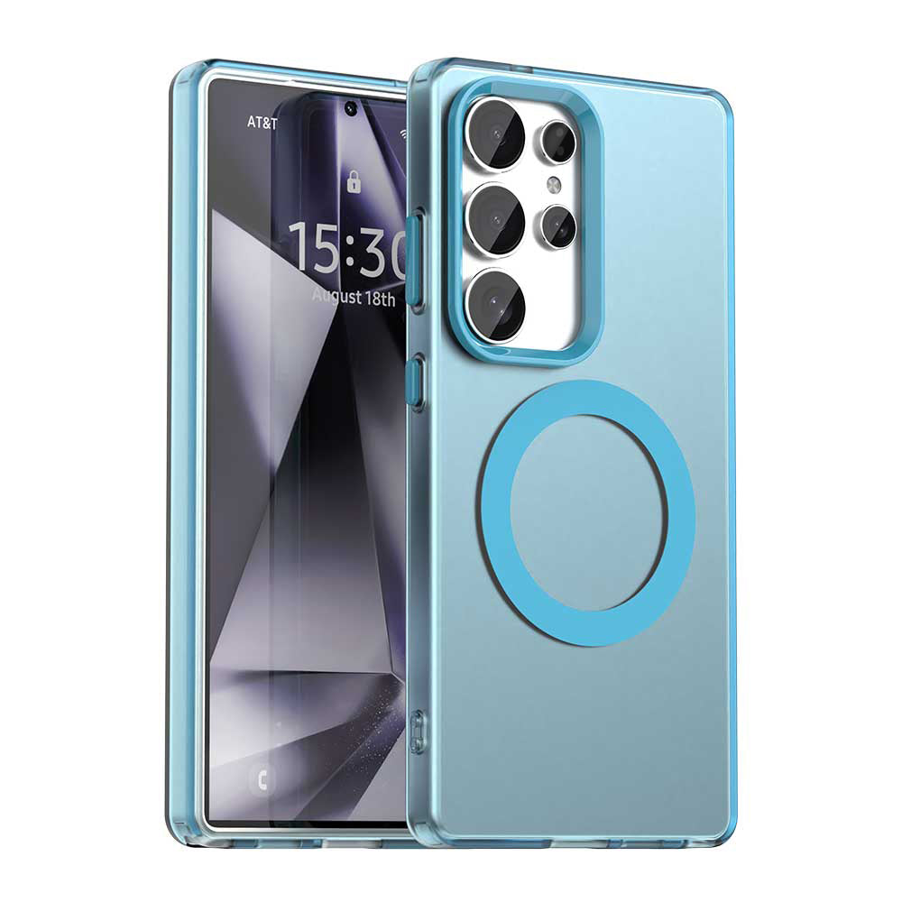 Custodia MagSafe per Samsung Galaxy S25 Ultra S938, Techsuit, CandyCase, Blu