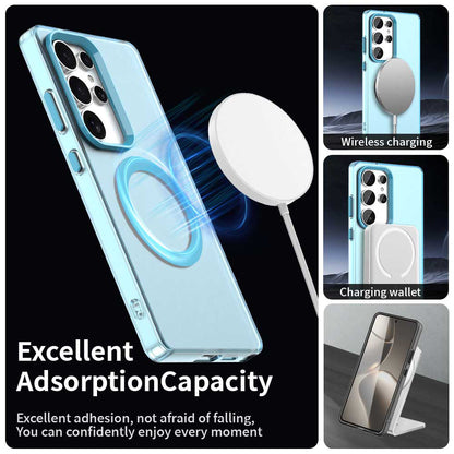 Custodia MagSafe per Samsung Galaxy S25 Ultra S938, Techsuit, CandyCase, Blu