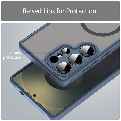 Custodia MagSafe per Samsung Galaxy S25 Ultra S938, Techsuit, HaloFrost II, Blu Navy