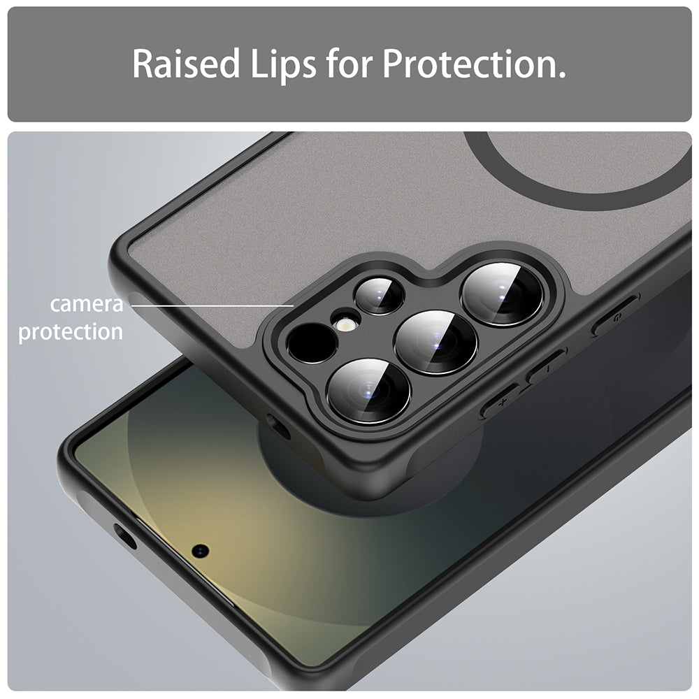 Custodia MagSafe per Samsung Galaxy S25 Ultra S938, Techsuit, HaloFrost II, Nera