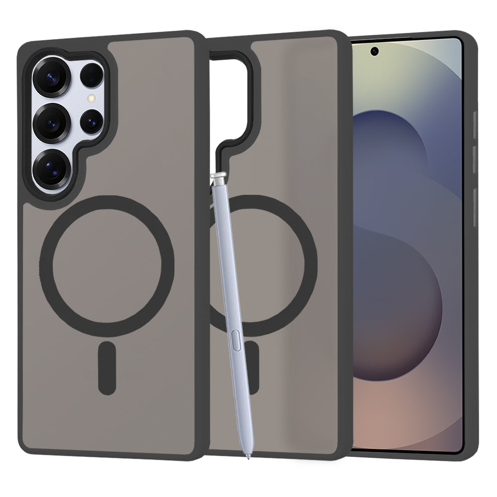 Custodia MagSafe per Samsung Galaxy S25 Ultra S938, Techsuit, HaloFrost, Nera