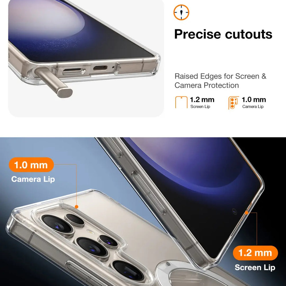 Custodia MagSafe per Samsung Galaxy S25 Ultra S938, Torras, Ostand Spin, Trasparente