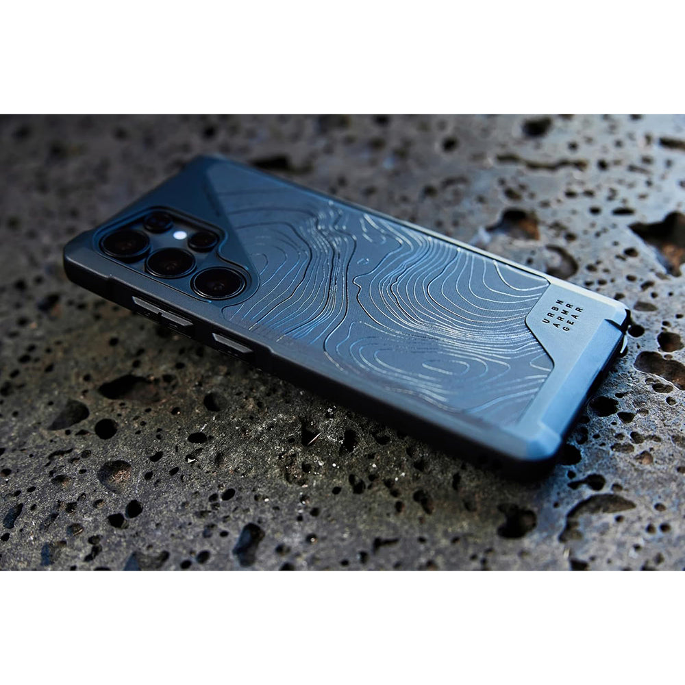Custodia MagSafe per Samsung Galaxy S25 Ultra S938, Urban Armor Gear, Metropolis LT Topography, Nera