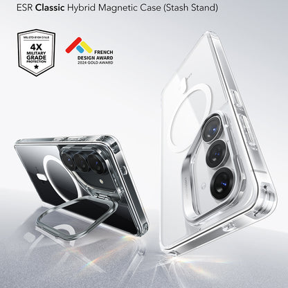 Custodia MagSafe per Samsung Galaxy S26 S942, ESR, Classic Hybrid Kickstand, Trasparente