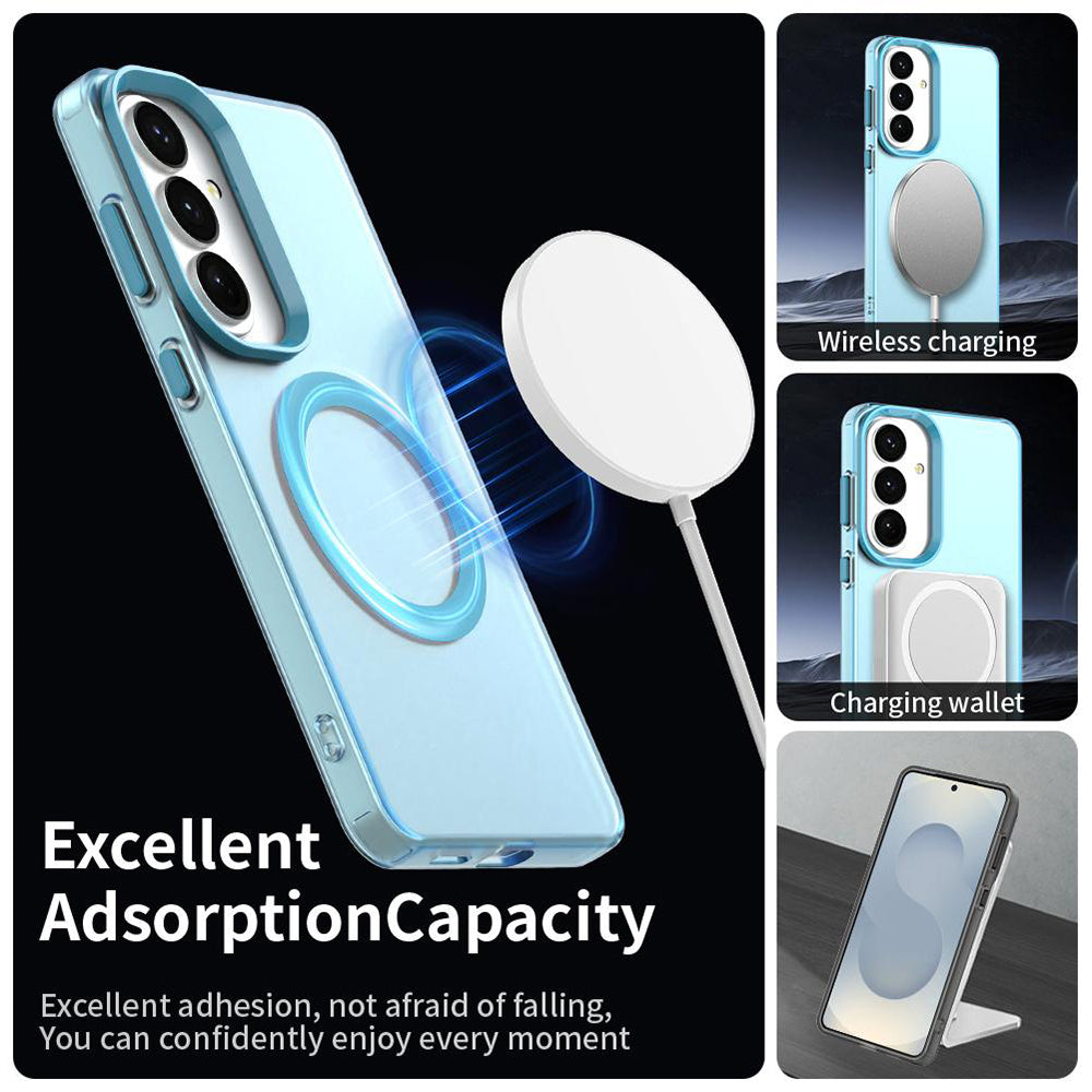 Custodia MagSafe per Samsung Galaxy S26 FE S741, Techsuit, CandyCase, Blu
