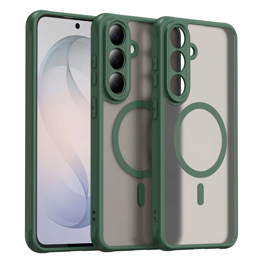 Custodia MagSafe per Samsung Galaxy S26 FE S741, Techsuit, HaloFrost II, Verde