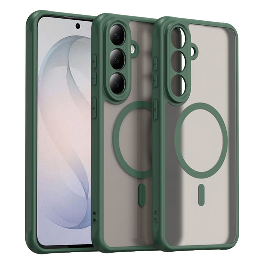 Custodia MagSafe per Samsung Galaxy S26 FE S741, Techsuit, HaloFrost II, Verde