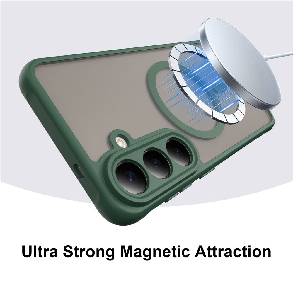 Custodia MagSafe per Samsung Galaxy S26 FE S741, Techsuit, HaloFrost II, Verde