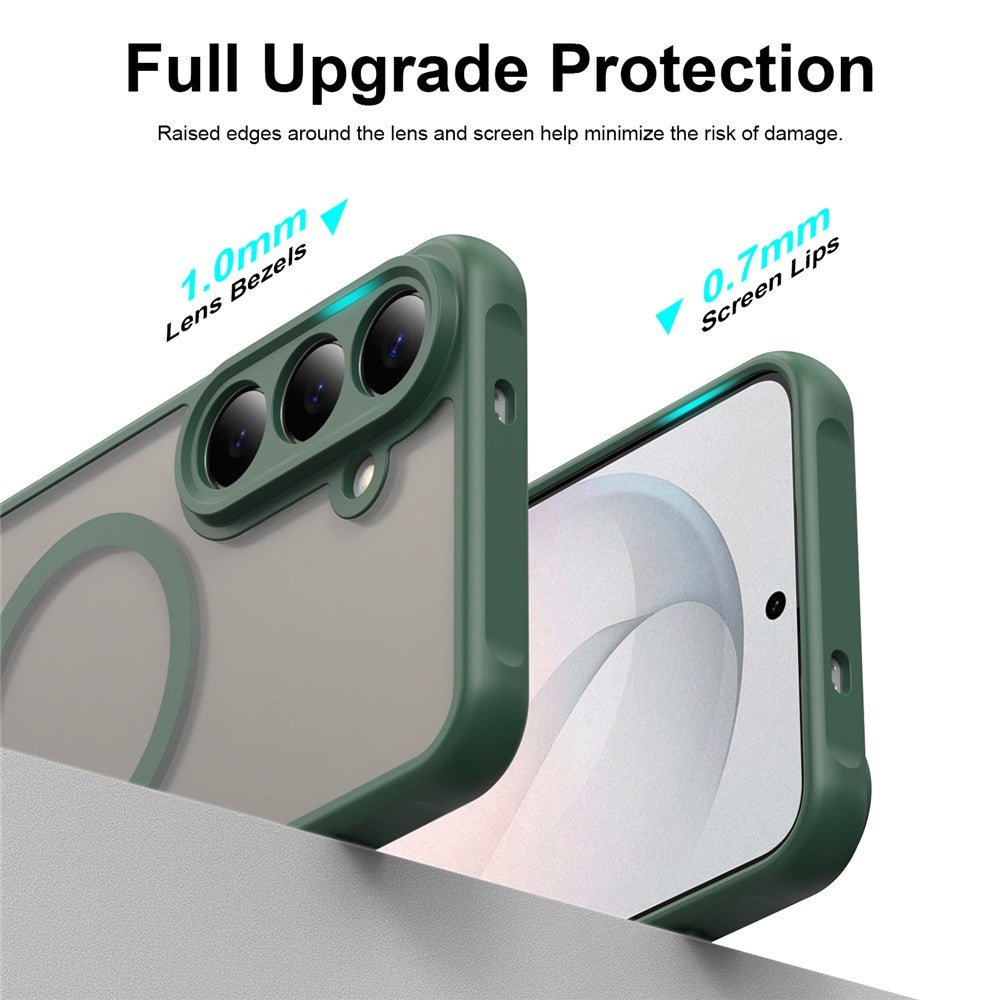 Custodia MagSafe per Samsung Galaxy S26 FE S741, Techsuit, HaloFrost II, Verde