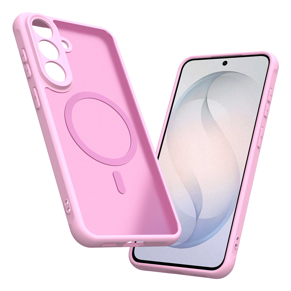 Custodia MagSafe per Samsung Galaxy S26 FE S741, Techsuit, HaloFrost II, Rosa