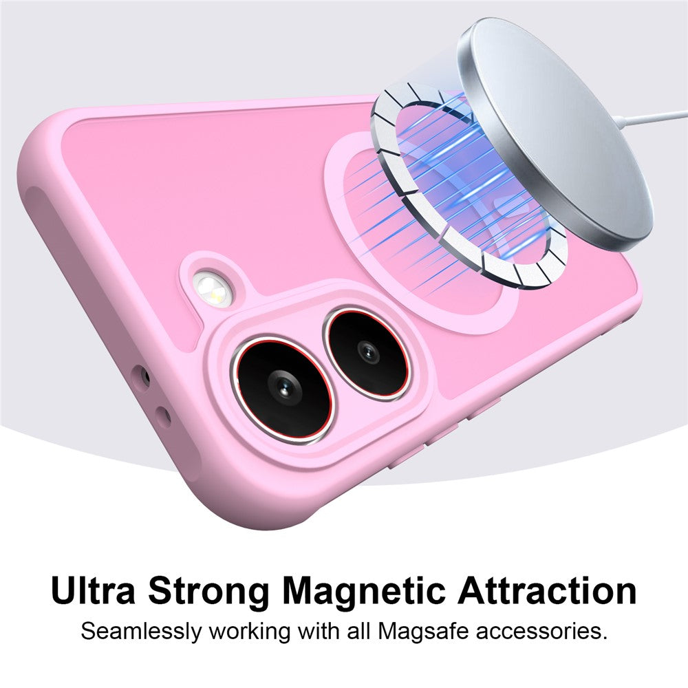 Custodia MagSafe per Samsung Galaxy S26 FE S741, Techsuit, HaloFrost II, Rosa