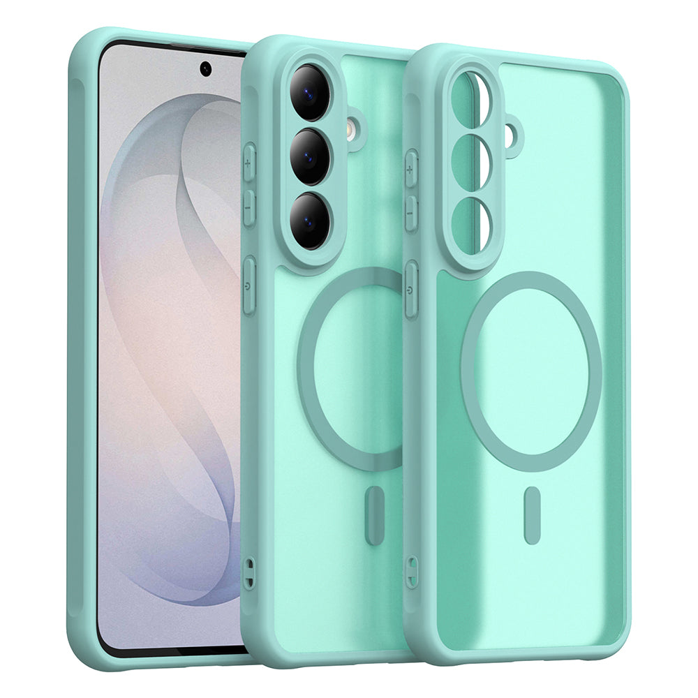 MagSafe Case for Samsung Galaxy S26 FE S741, Techsuit, HaloFrost II, Light Green