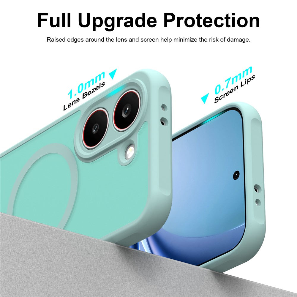 MagSafe Case for Samsung Galaxy S26 FE S741, Techsuit, HaloFrost II, Light Green