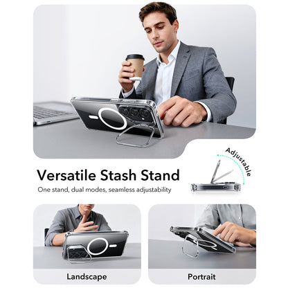 Custodia MagSafe per Samsung Galaxy S26 Plus, ESR, Classic Hybrid Kickstand, Trasparente