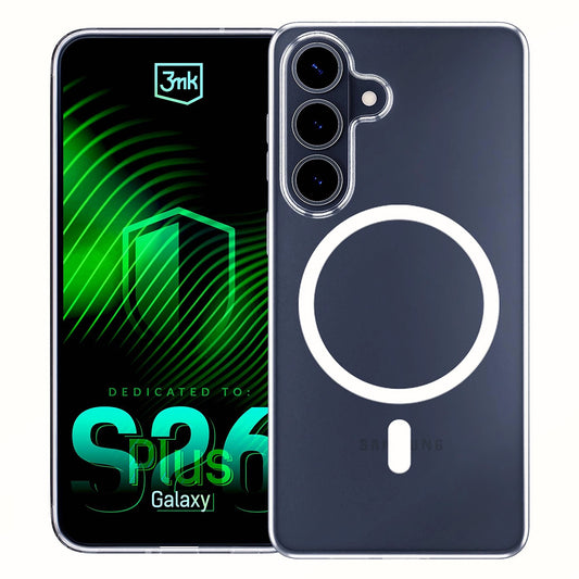 Custodia MagSafe per Samsung Galaxy S26 Plus S947, 3MK, Clear MagCase, Trasparente