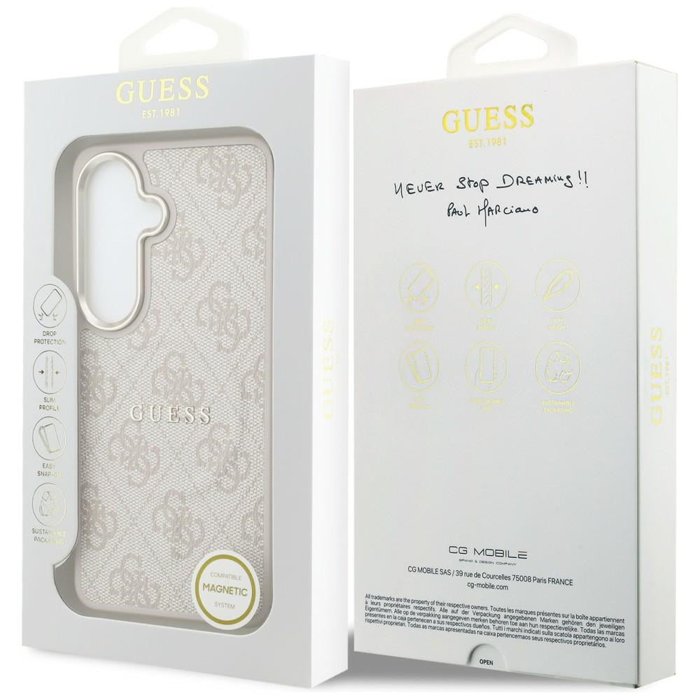 Custodia MagSafe per Samsung Galaxy S26 Plus S947, Guess, 4G Anello Inciso, Rosa