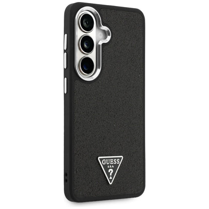 Custodia MagSafe per Samsung Galaxy S26 Plus S947, Guess, Logo Triangolo Glitter Fisso, Nera